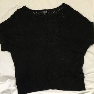 Ana Mesh Type Black Sweater 1X